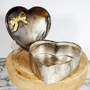 Two zinc alloy, silver plated Heart Jars